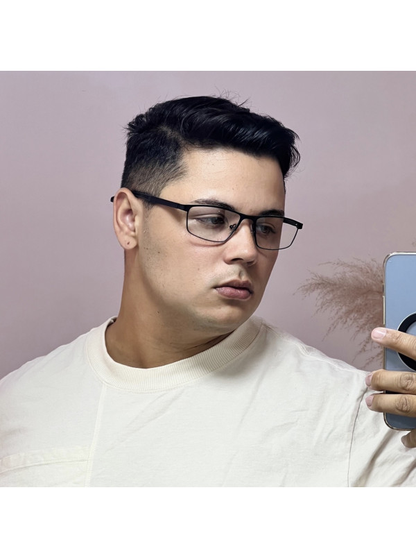 Armação de Óculos 202402 Esportivo Retangular Preto